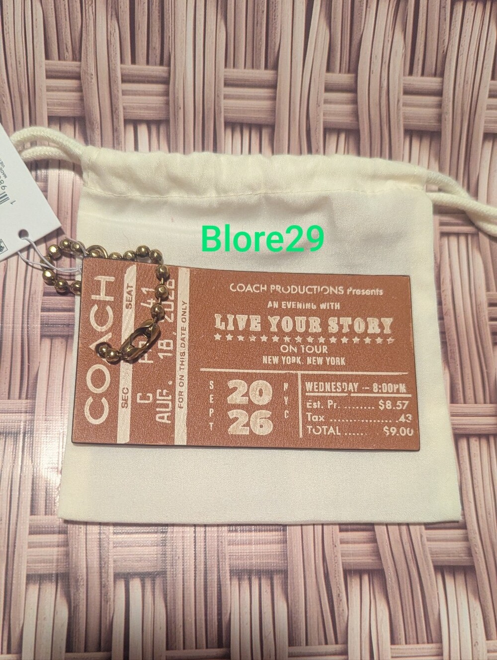 Tabby In Chains C****rt Ticket Bag Charm
